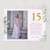 Twee Foto Quinceanera Roze Bedankt Briefkaart (Voorkant)