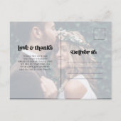 Twee foto | Retro Boho Typografie Hartelijk dank Aankondigingskaart (Achterkant)