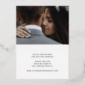 Twee foto | Roos Gold Save the Date Folie Kaart (Achterkant)