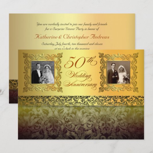  twee foto ' s Uitnodigingen ter gelegenheid van 5 (Voorkant / Achterkant)