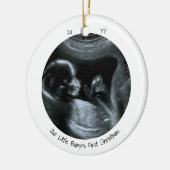 Twee foto Sonogram Zwangerschap Kute Minimalist Keramisch Ornament (Links)