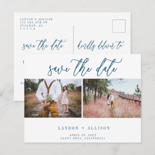 Twee Foto sparen de Kaart van de Datum (Voorkant / Achterkant)