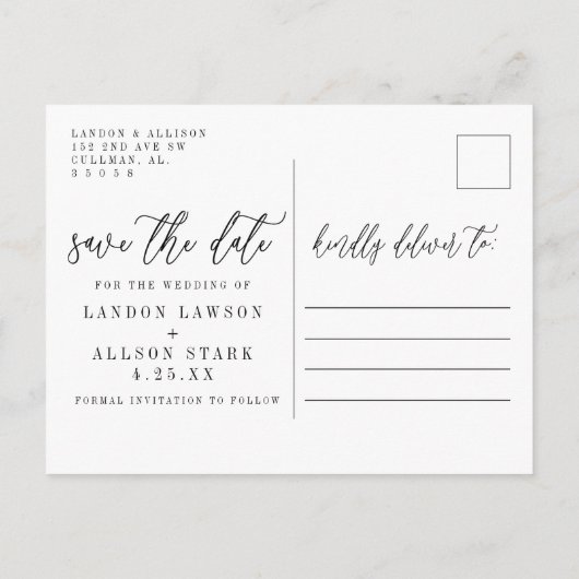 Twee Foto sparen de Kaart van de Datum (Achterkant)