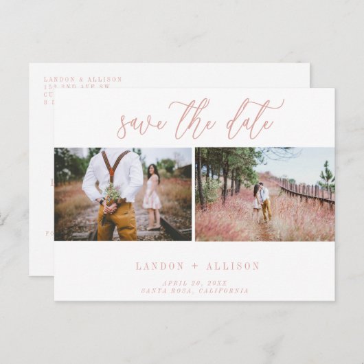 Twee Foto sparen de Kaart van de Datum (Voorkant / Achterkant)