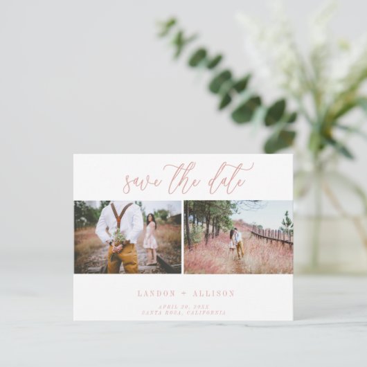 Twee Foto sparen de Kaart van de Datum (Staand voorkant)