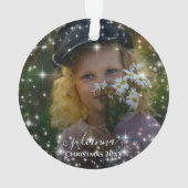 Twee Foto Sparkle Lijst met Namen Kerst Ornament (achterkant)