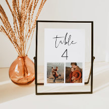 Twee foto tafelnummer | Modern Minimaalistisch 