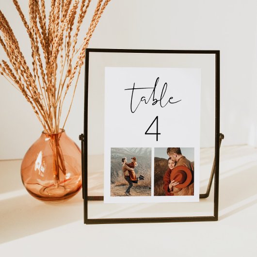 Twee foto tafelnummer | Modern Minimaalistisch