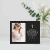 Twee foto-uitkruisingen Eerste Communie Dank je we Briefkaart (Staand voorkant)