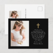 Twee foto-uitkruisingen Eerste Communie Dank je we Briefkaart (Voorkant / Achterkant)