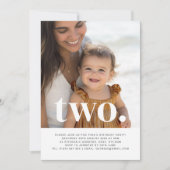 Twee foto-uitnodiging voor eerste verjaardag kaart (Voorkant)