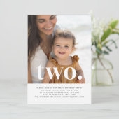 Twee foto-uitnodiging voor eerste verjaardag kaart (Staand voorkant)