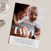 Twee foto-uitnodiging voor eerste verjaardag