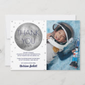 Twee foto van de maan 2e verjaardag bedankkaart (Voorkant)