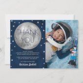 Twee foto van de maan 2e verjaardag bedankkaart (Voorkant)