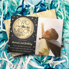 Twee foto van de maan 2e verjaardag kaart