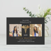 Twee foto Verpleegkunde MSN Zwart Goud Insignia (Staand voorkant)