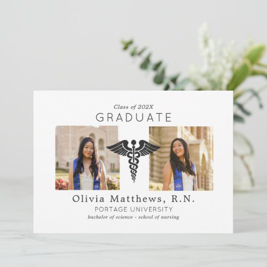 Twee foto Verpleegkunde Wit Zwart Insignia (Staand voorkant)