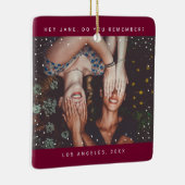 Twee foto-vriendinnetjes met holiday Keepomwille Keramisch Ornament (Rechts)