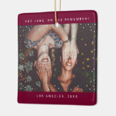 Twee foto-vriendinnetjes met holiday Keepomwille Keramisch Ornament (Links)