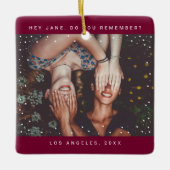 Twee foto-vriendinnetjes met holiday Keepomwille Keramisch Ornament (Voorkant)