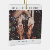 Twee foto-vriendinnetjes met holiday Keepomwille Keramisch Ornament (Rechts)