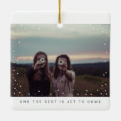 Twee foto-vriendinnetjes met holiday Keepomwille Keramisch Ornament (Achterkant)