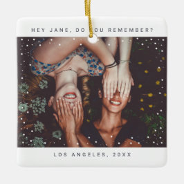 Twee foto-vriendinnetjes met holiday Keepomwille Keramisch Ornament