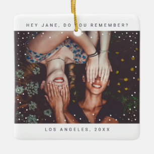 Twee foto-vriendinnetjes met holiday Keepomwille Keramisch Ornament