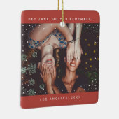 Twee foto-vriendinnetjes met holiday Keepomwille Keramisch Ornament (Rechts)