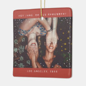 Twee foto-vriendinnetjes met holiday Keepomwille Keramisch Ornament (Links)