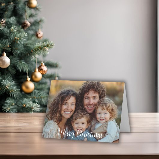 Twee foto Vrolijk kerstvakantie gevouwen Kaart