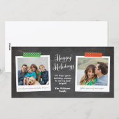 Twee foto Washi Tape Chalkboard Vakantie Fotokaart Feestdagenkaart (Voorkant / Achterkant)