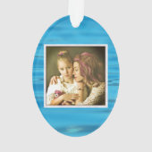 Twee foto Water Achtergrond Ovaal Kerstmis Ornament (achterkant)