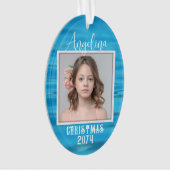 Twee foto Water Achtergrond Ovaal Kerstmis Ornament (voorkant)