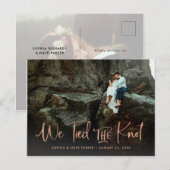 Twee foto | We sloten het handgeschreven script Kn Aankondigingskaart (Voorkant / Achterkant)