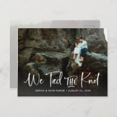 Twee foto | We sloten het handgeschreven script Kn Aankondigingskaart (Voorkant / Achterkant)