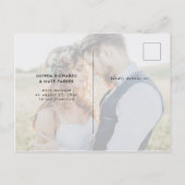 Twee foto | Wit hart en script alleen gehuwd Aankondigingskaart (Achterkant)