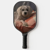 Twee fotocollage-monogram pickleball paddle (Achterkant)