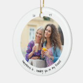 Twee fotogeluk is ... Friend Cute Minimalist Keramisch Ornament (Links)