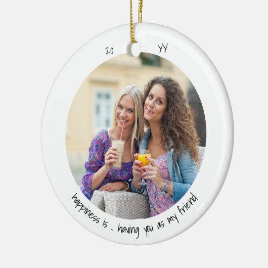 Twee fotogeluk is ... Friend Cute Minimalist Keramisch Ornament (Links)