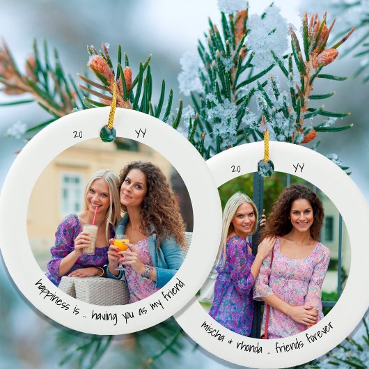 Twee fotogeluk is ... Friend Cute Minimalist Keramisch Ornament