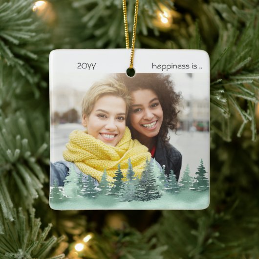 Twee fotogeluk is je in mijn Life Pine Forest Keramisch Ornament (Boom)