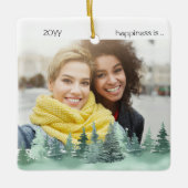 Twee fotogeluk is je in mijn Life Pine Forest Keramisch Ornament (Voorkant)