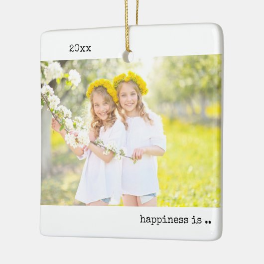 Twee fotogeluk is je tweelingminimalist keramisch ornament (Links)