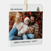 Twee fotogeluk is ... minimalistisch gezinscuut keramisch ornament (Rechts)