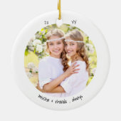 Twee fotogeluk is ... Twin Cute Minimalist Keramisch Ornament (Achterkant)