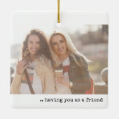 Twee fotogeluk: U als Vriend minimalist Keramisch Ornament (Achterkant)