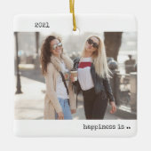 Twee fotogeluk: U als Vriend minimalist Keramisch Ornament (Voorkant)