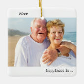 Twee fotogeluk wordt samen minimalistisch keramisch ornament (Voorkant)